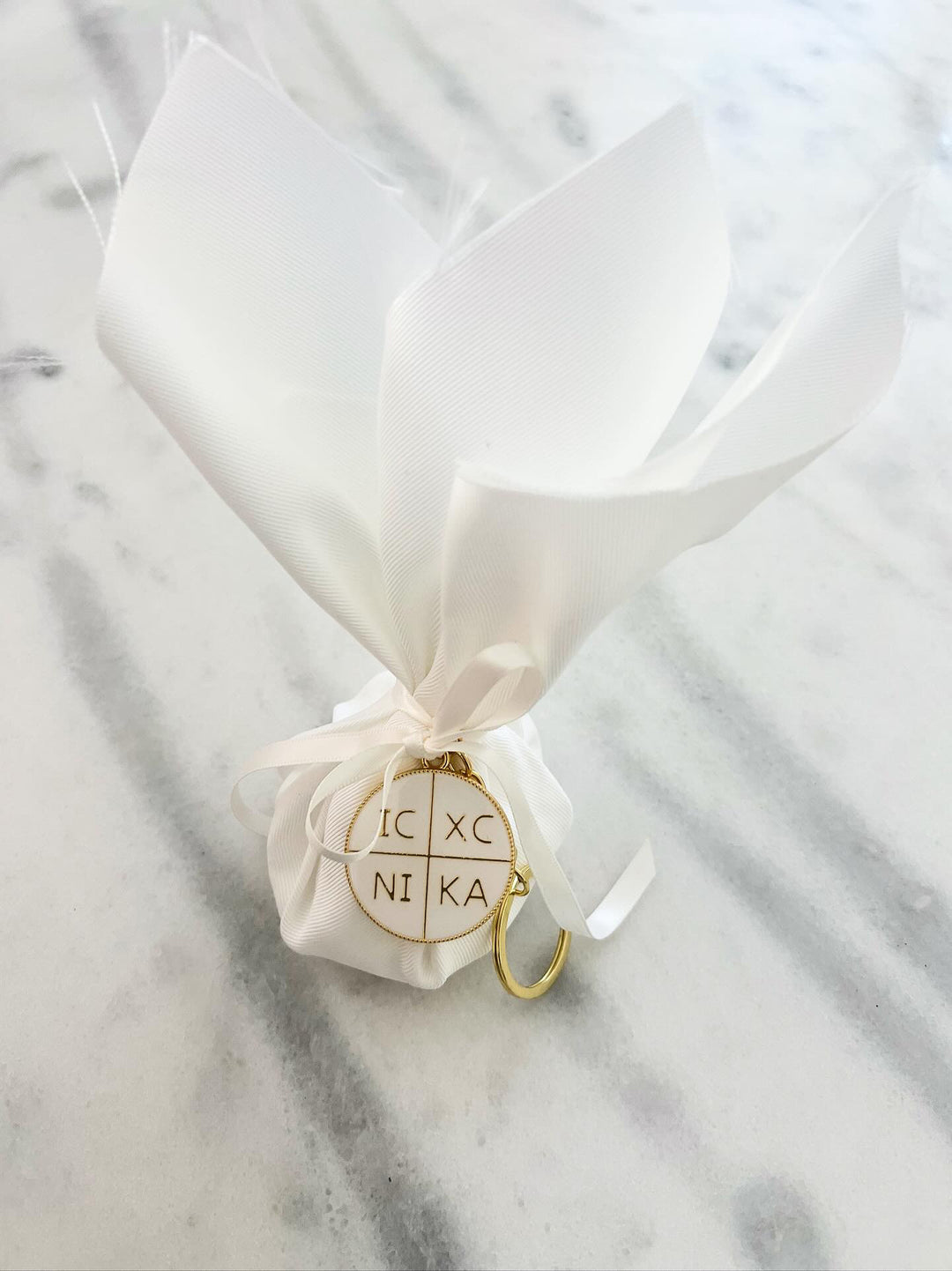 ICXC NIKA White Keyring