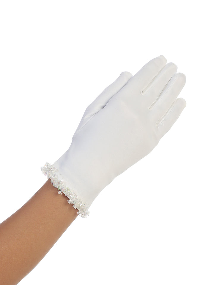 Satin Beaded Gloves