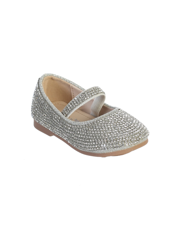 Rhinestone Ballet Flat Silver
