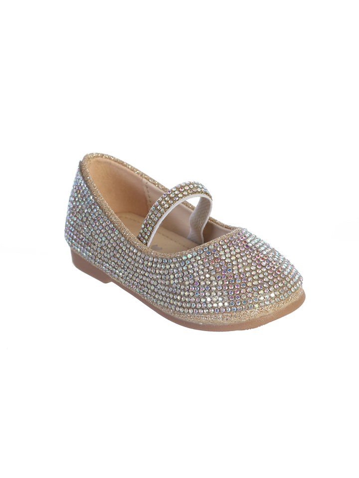 Gold Rhinestone Ballet Flat