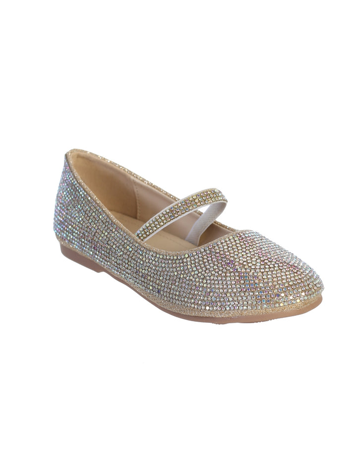 Gold Rhinestone Ballet Flat