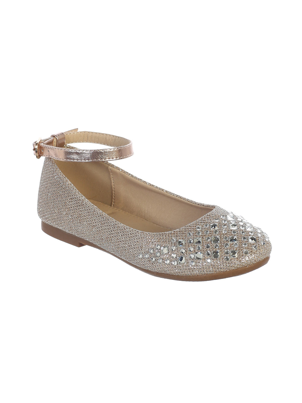 Rose Gold Rhinestone Ballet Flat