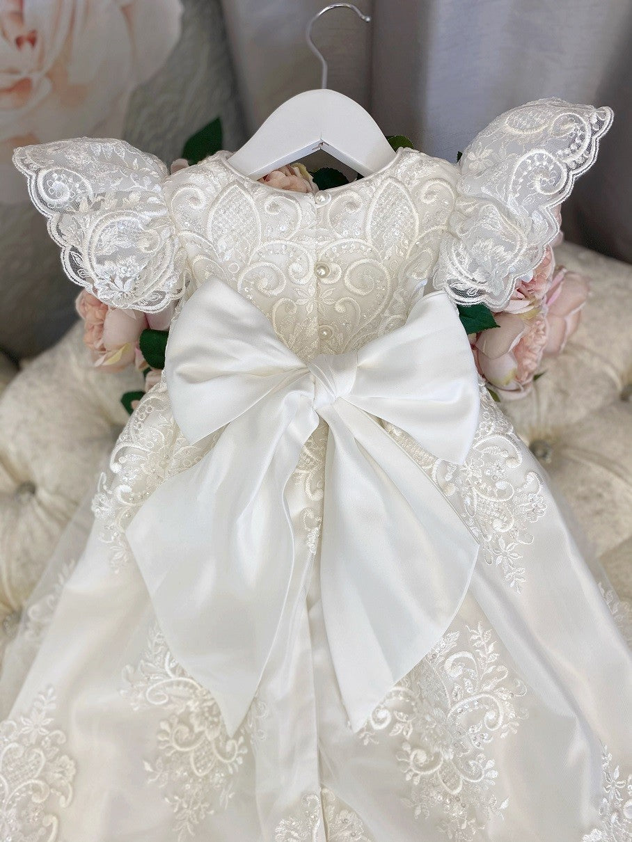 Paisley Gown with Frill Sleeve