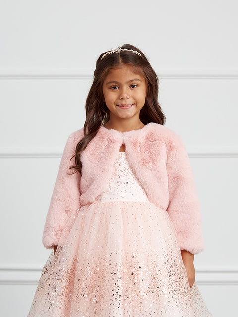 Faux Fur Jacket Blush