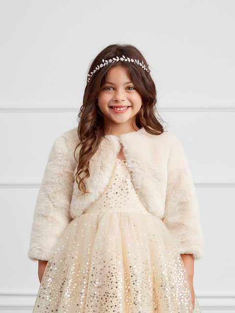 Faux Fur Jacket Champagne