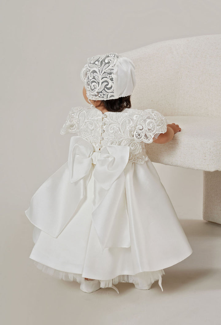 Mikayla Pini with Mikado Dress