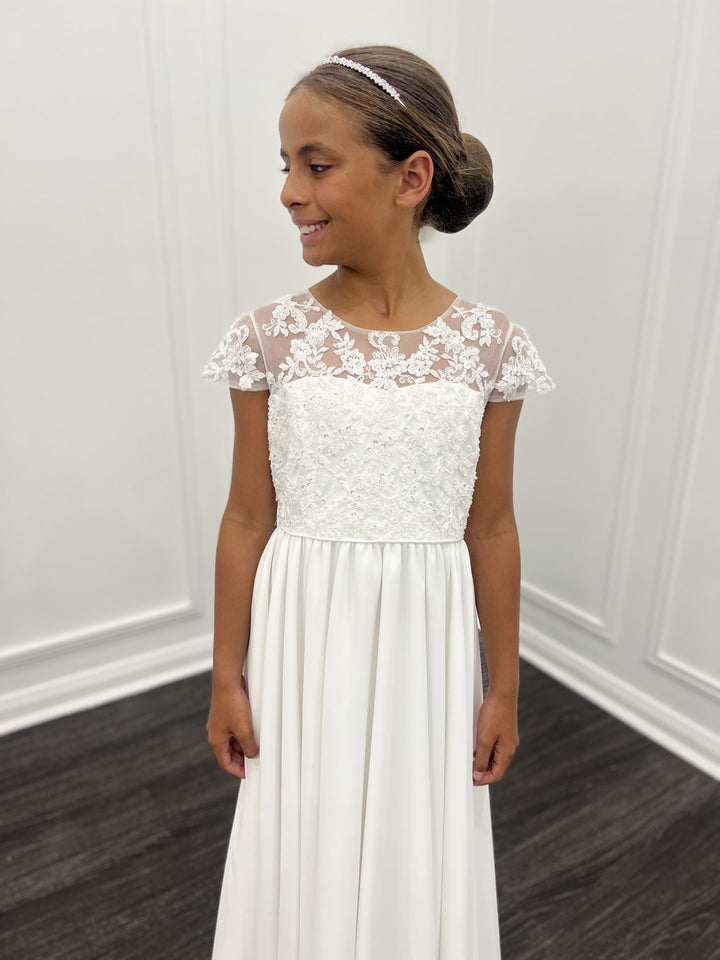 Amelia with Cap Sleeves & Chiffon Skirt