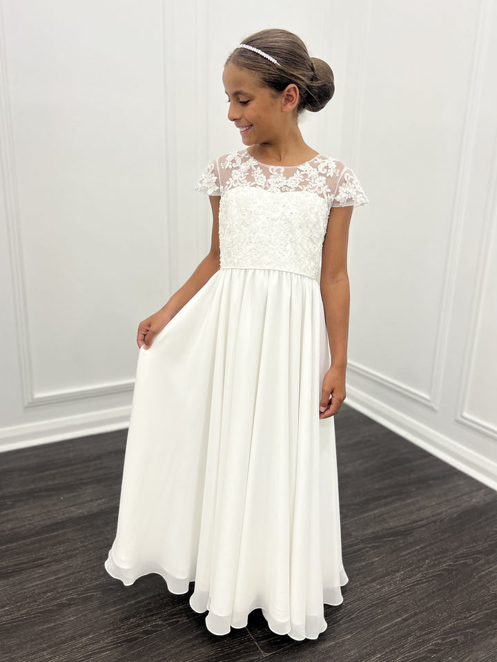 Amelia with Cap Sleeves & Chiffon Skirt