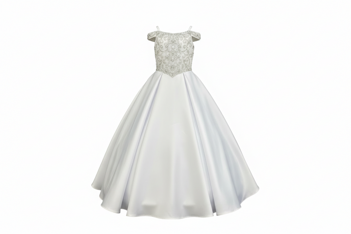 WHITE Sparkle Bodice Dress - Size 12