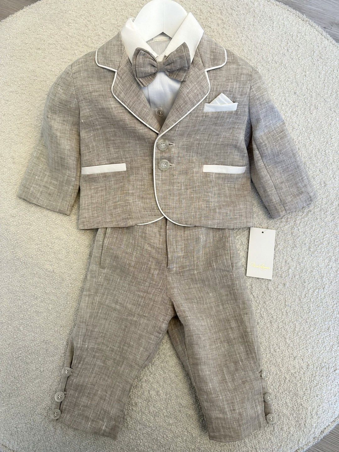 Leo - Beige Crosshatch Linen