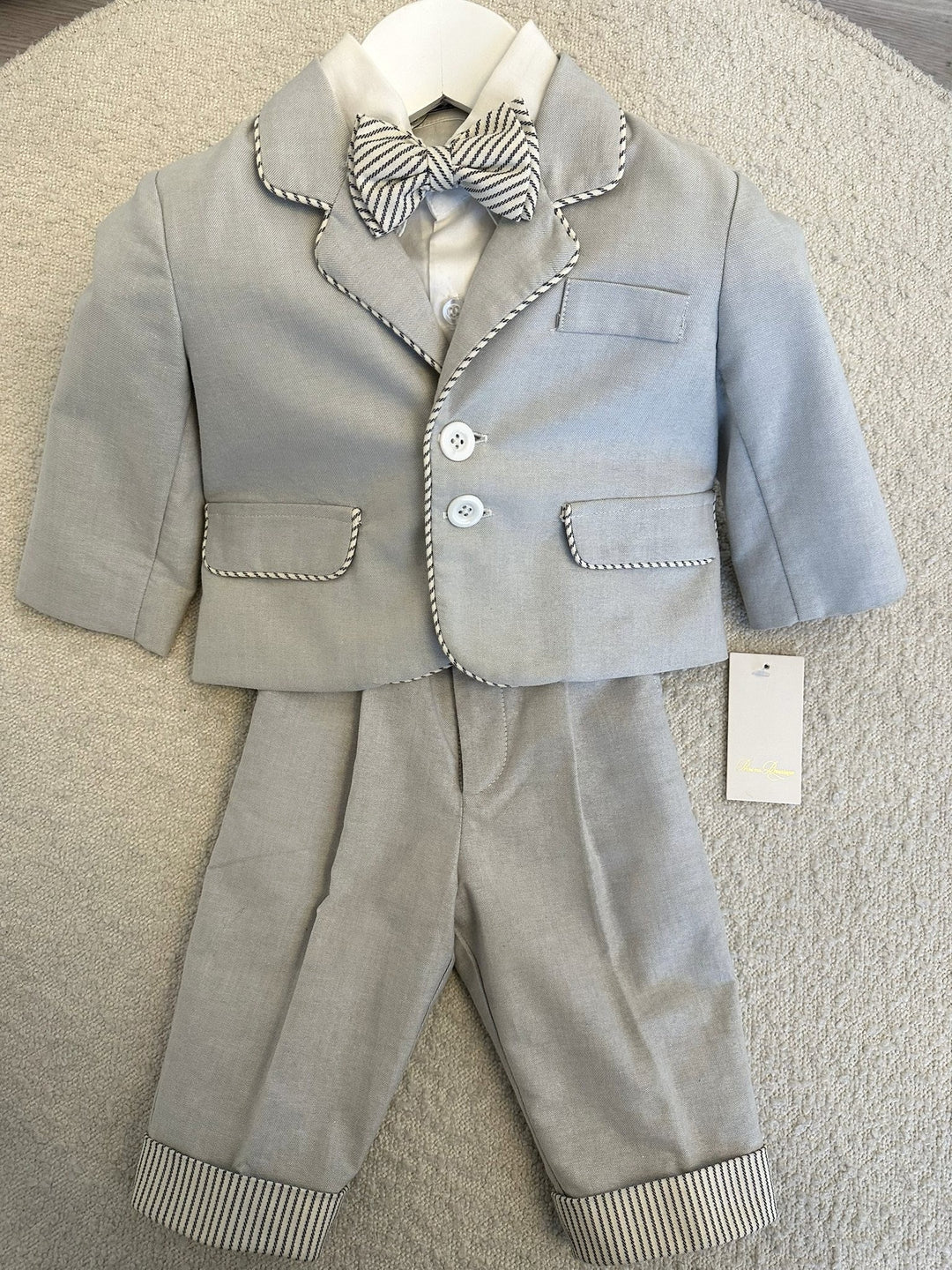 Xavier Pants & Jacket - Drill Grey & Stripe