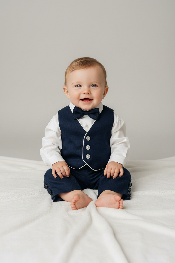 Charlie with Vest - Navy Size 0
