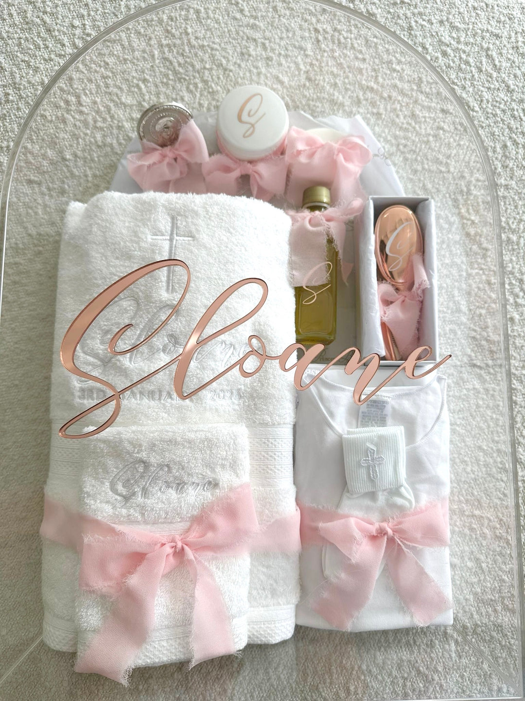 Arch Acrylic Box with Deluxe Orthodox Christening Set