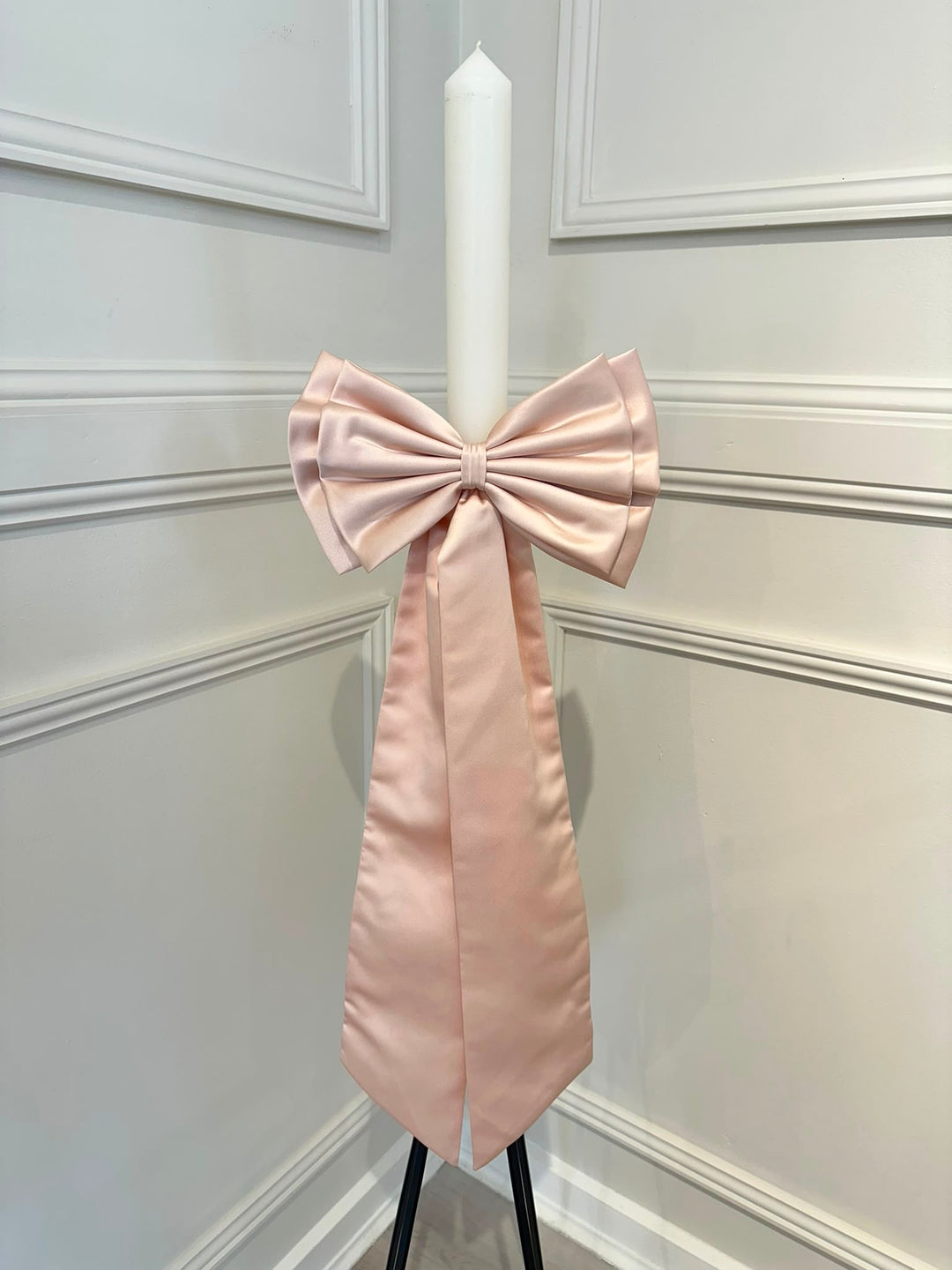 Orthodox Candle with Bow - Blush Pink