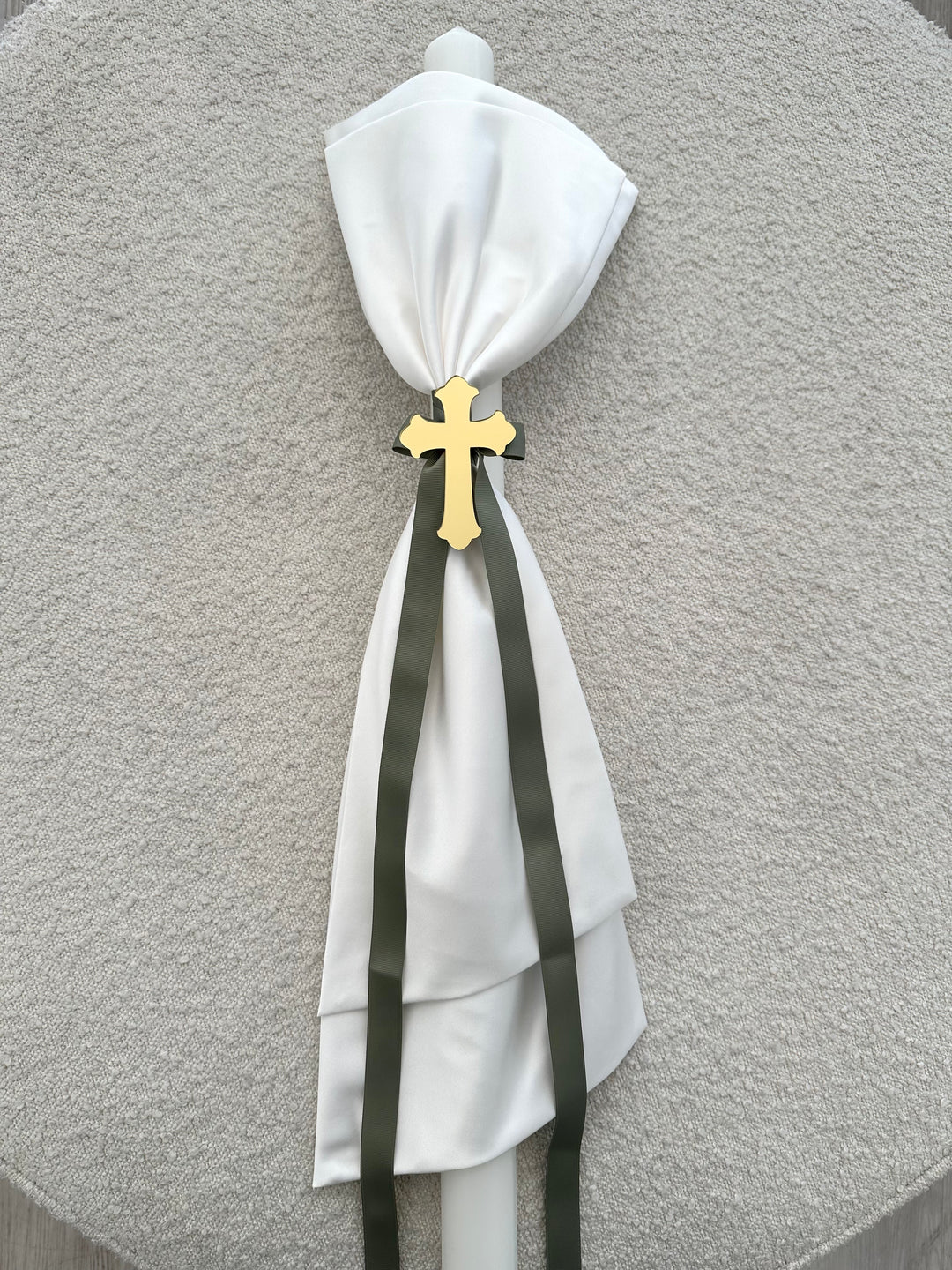 Orthodox Candle with Sash, Cross & Ribbon PBC50