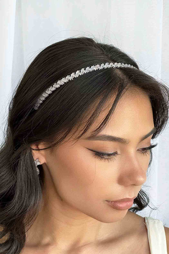 Silver Crystal Headband PB748