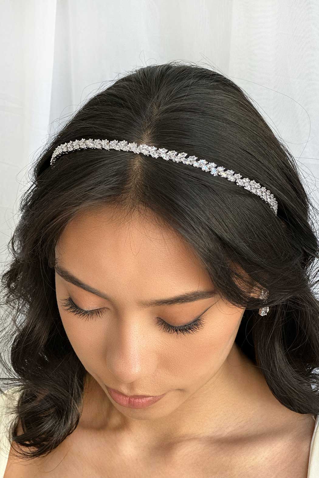 Silver Crystal Headband PB748