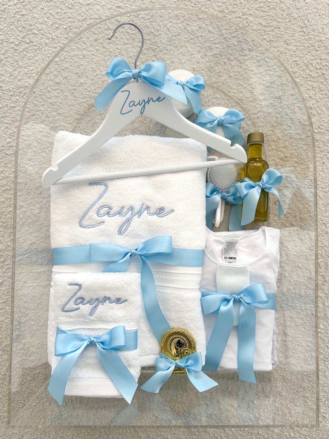 Arch Acrylic Box with Classic Orthodox Christening Set