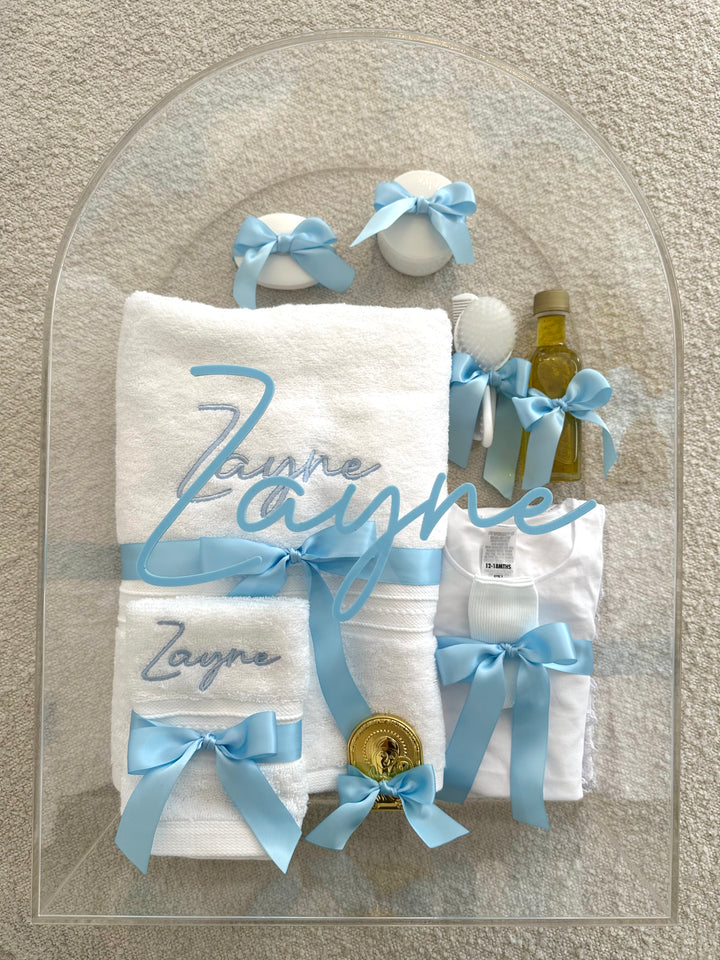 Arch Acrylic Box with Classic Orthodox Christening Set
