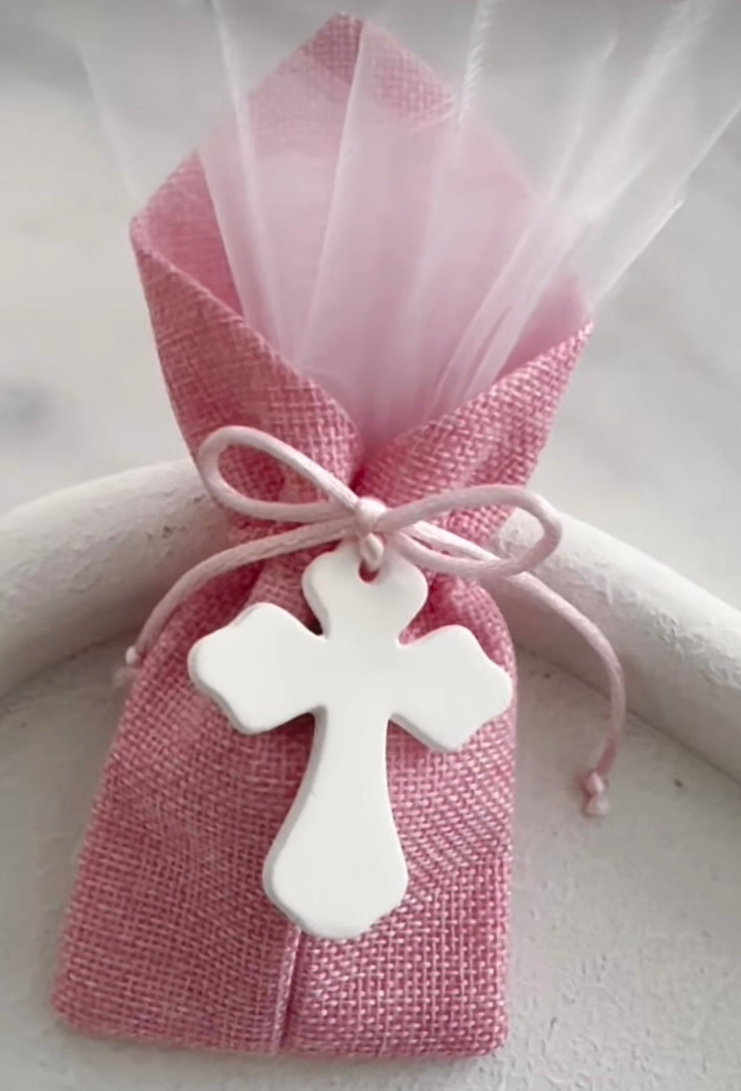 Traditional Ceramic White Cross