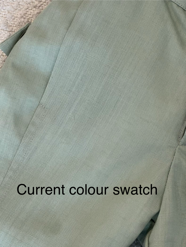 Charlie with Vest: Hunter Green & White Linen