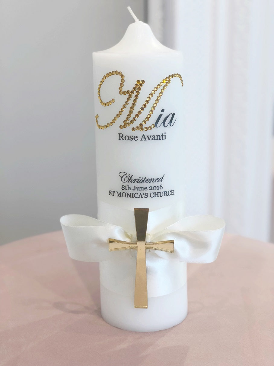 Mia Rhinestone Personalised Candle