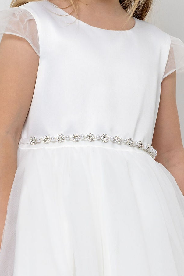 Thin Pearl & Rhinestone Belt