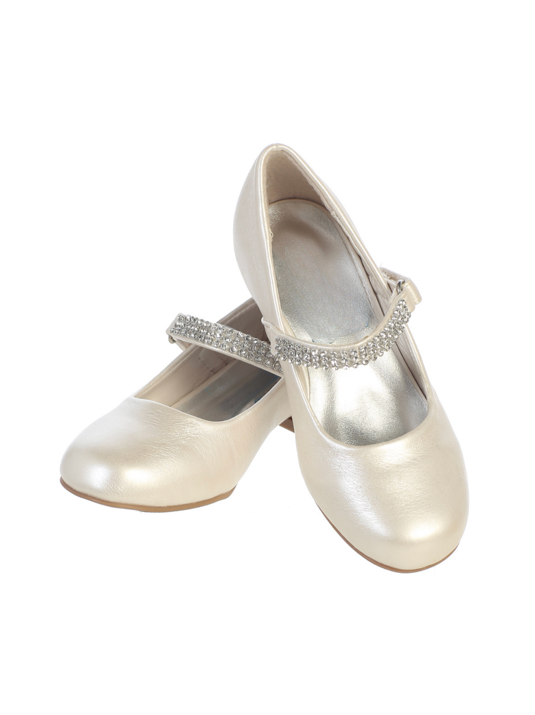 Mia Pearl Ivory Shoe with Rhinestone Strap