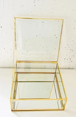 GLASS KEEPSAKE BOX GOLD TRIM (Stefanothiki)