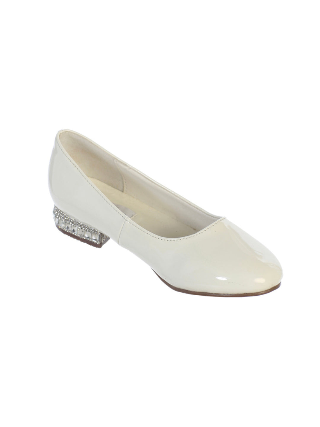 Patent Ballet Flat with Rhinestone Heel