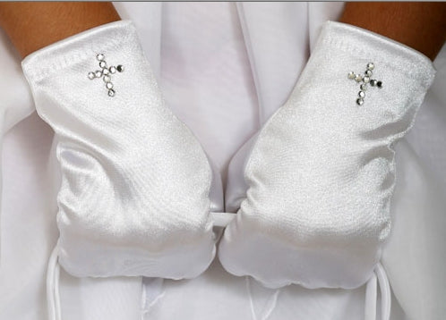 Cross Rhinestone Gloves